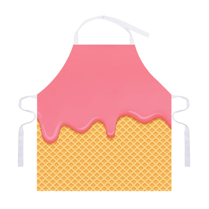 Pink Ice Cream Melted Print Adjustable Apron