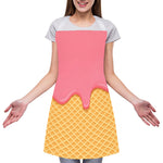 Pink Ice Cream Melted Print Adjustable Apron