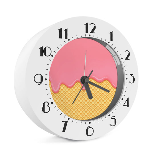 Pink Ice Cream Melted Print Alarm Clock