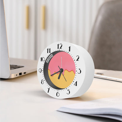 Pink Ice Cream Melted Print Alarm Clock
