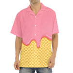 Pink Ice Cream Melted Print Aloha Shirt