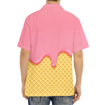 Pink Ice Cream Melted Print Aloha Shirt