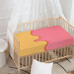 Pink Ice Cream Melted Print Baby Crib Sheet