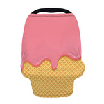 Pink Ice Cream Melted Print Baby Seat Cover