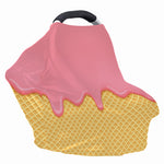 Pink Ice Cream Melted Print Baby Seat Cover