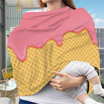 Pink Ice Cream Melted Print Baby Seat Cover