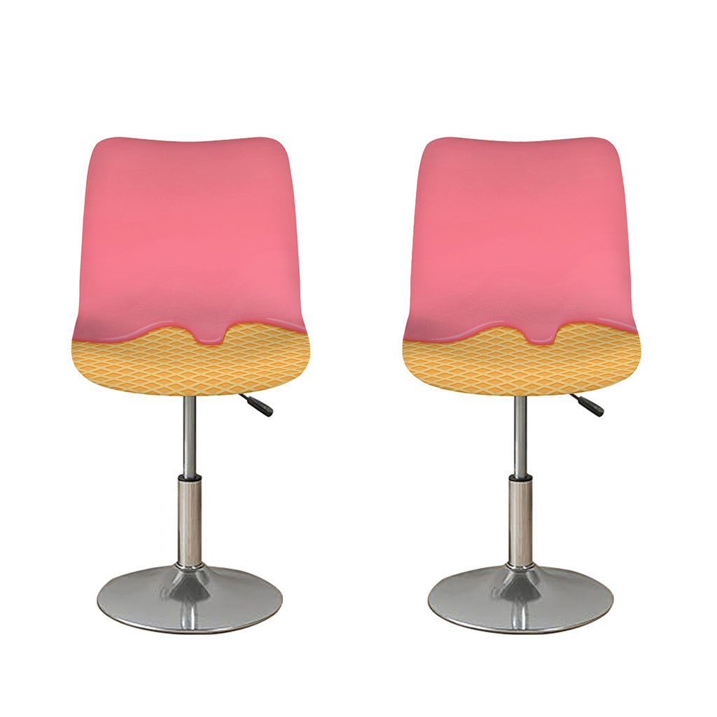 Pink Ice Cream Melted Print Bar Stool Covers