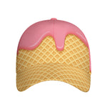 Pink Ice Cream Melted Print Baseball Cap