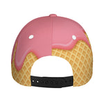 Pink Ice Cream Melted Print Baseball Cap