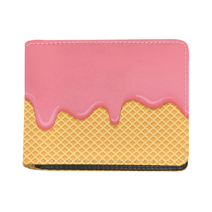 Pink Ice Cream Melted Print Bifold Wallet