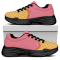 Pink Ice Cream Melted Print Black Chunky Shoes