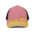 Pink Ice Cream Melted Print Black Mesh Trucker Hat