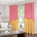 Pink Ice Cream Melted Print Dimout Grommet Curtains