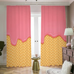 Pink Ice Cream Melted Print Blackout Pencil Pleat Curtains