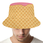 Pink Ice Cream Melted Print Bucket Hat
