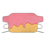 Pink Ice Cream Melted Print Car Windshield Snow Cover