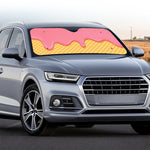 Pink Ice Cream Melted Print Car Windshield Sun Shade