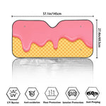 Pink Ice Cream Melted Print Car Windshield Sun Shade