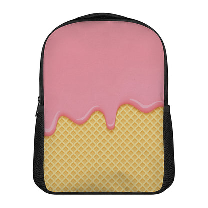 Pink Ice Cream Melted Print Casual Backpack