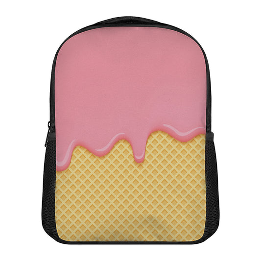 Pink Ice Cream Melted Print Casual Backpack
