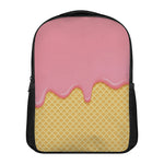 Pink Ice Cream Melted Print Casual Backpack