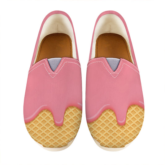 Pink Ice Cream Melted Print Casual Shoes