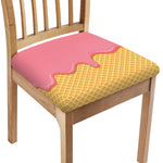 Pink Ice Cream Melted Print Chair Cushion Cover