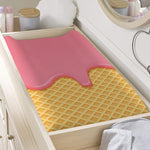 Pink Ice Cream Melted Print Changing Pad Cover