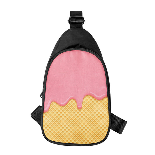 Pink Ice Cream Melted Print Chest Bag