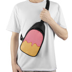 Pink Ice Cream Melted Print Chest Bag