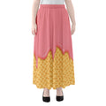 Pink Ice Cream Melted Print Chiffon Maxi Skirt