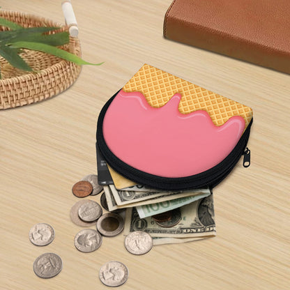 Pink Ice Cream Melted Print Coin Purse