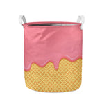 Pink Ice Cream Melted Print Collapsible Laundry Basket