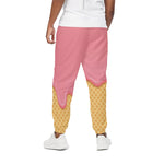 Pink Ice Cream Melted Print Cotton Pants