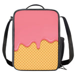 Pink Ice Cream Melted Print Crossbody Lunch Bag