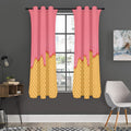 Pink Ice Cream Melted Print Grommet Curtain Panels