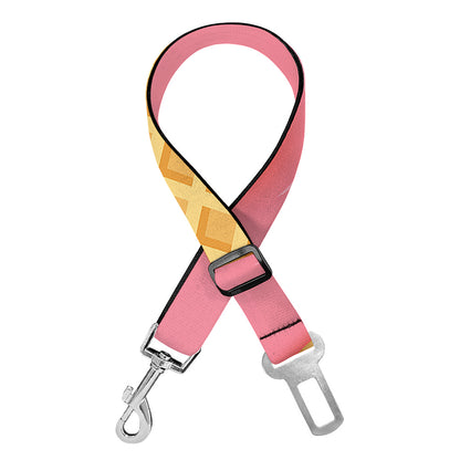Pink Ice Cream Melted Print Dog Seat Belt