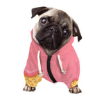 Pink Ice Cream Melted Print Dog Zip Up Hoodie