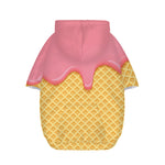 Pink Ice Cream Melted Print Dog Zip Up Hoodie
