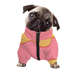 Pink Ice Cream Melted Print Dog Zip Up Jacket