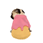 Pink Ice Cream Melted Print Dog Zip Up Jacket