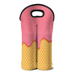 Pink Ice Cream Melted Print Double Neoprene Wine Tote