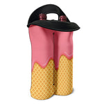 Pink Ice Cream Melted Print Double Neoprene Wine Tote