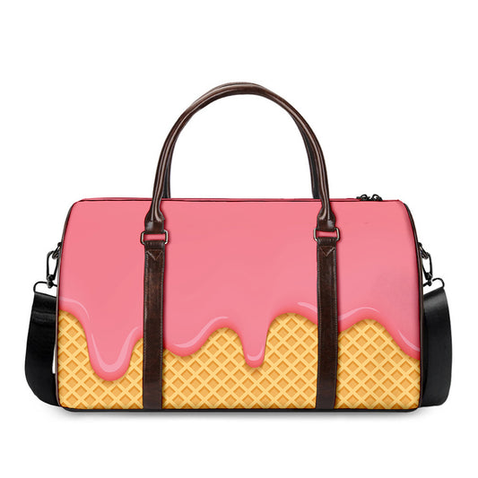Pink Ice Cream Melted Print Duffle Bag