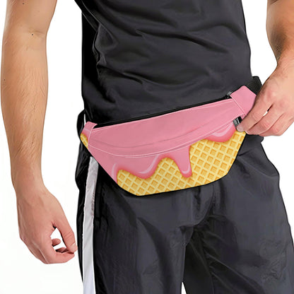 Pink Ice Cream Melted Print Fanny Pack