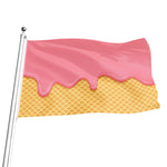 Pink Ice Cream Melted Print Flag