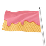 Pink Ice Cream Melted Print Flag