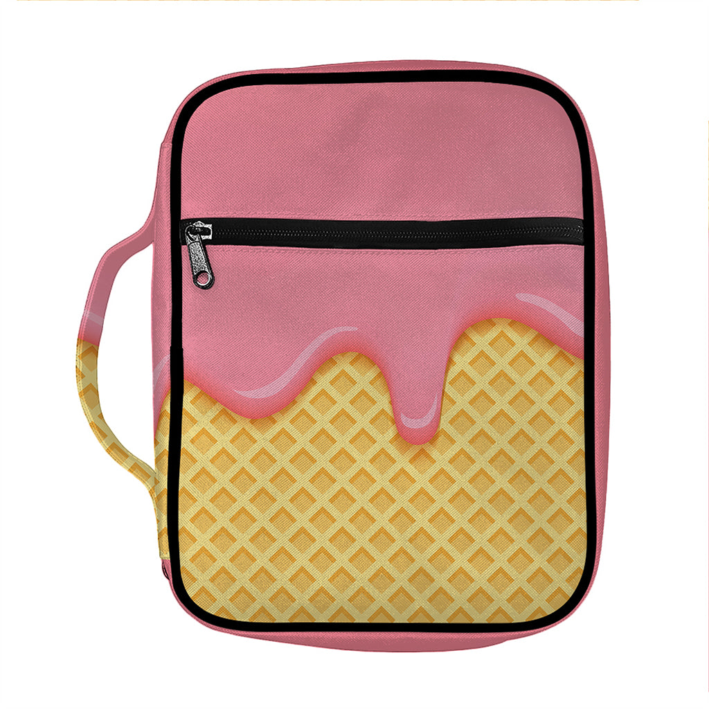 Pink Ice Cream Melted Print Front Pocket Bible Bag