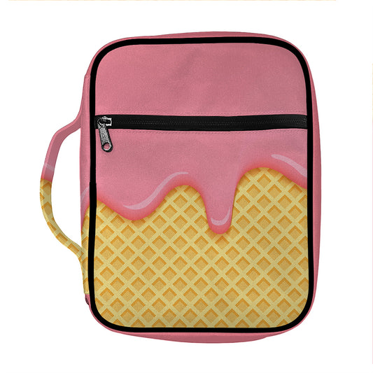 Pink Ice Cream Melted Print Front Pocket Bible Bag
