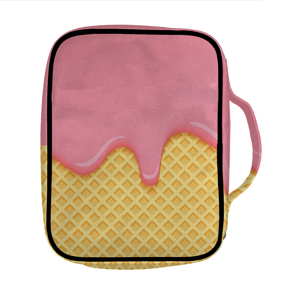 Pink Ice Cream Melted Print Front Pocket Bible Bag